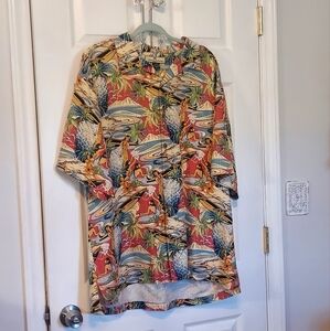 TOMMY BAHAMA Size XL Mens Silk Hula Girls Pineapple Boats Hawaiian Shirt…